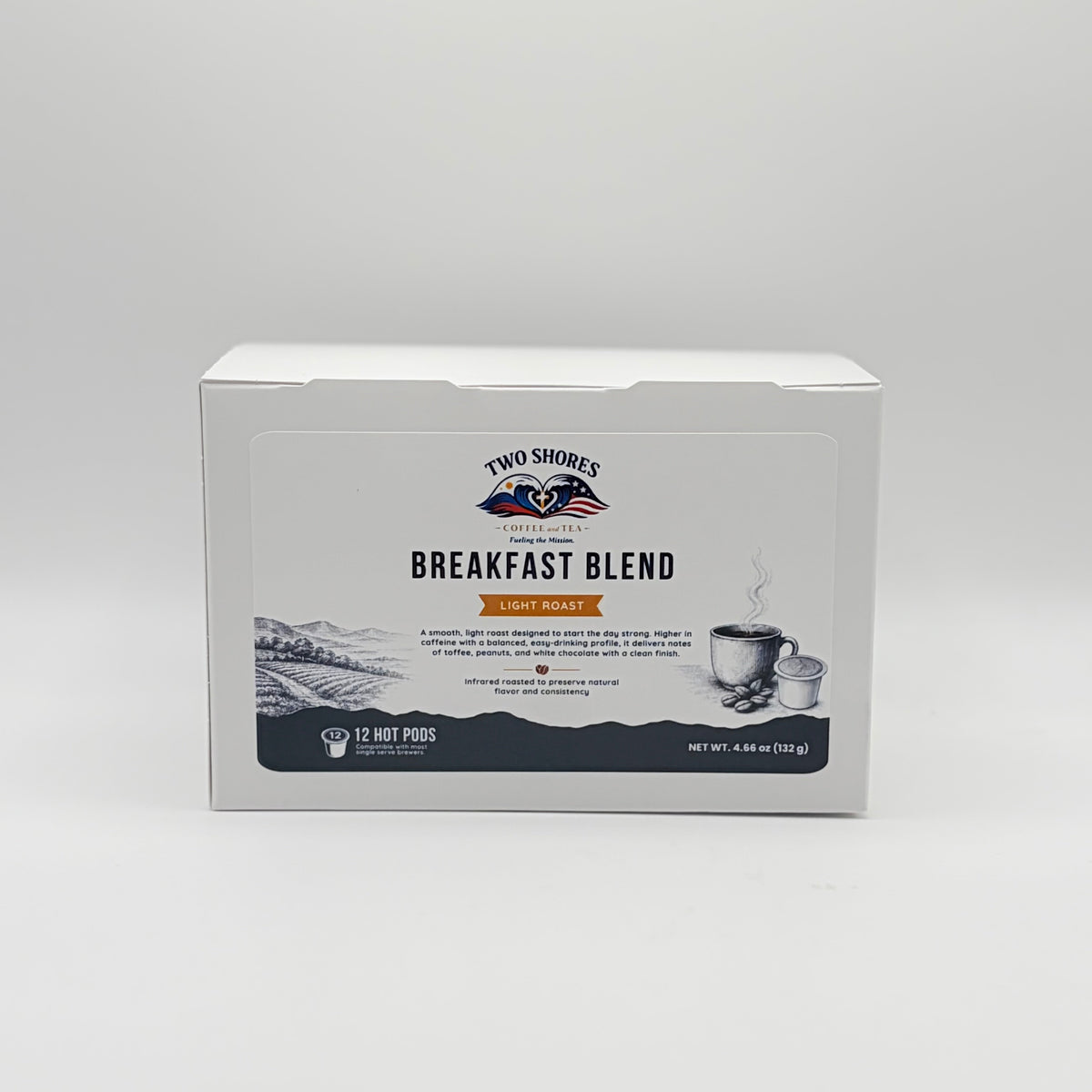 Breakfast Blend 12 ct. Pods- Two Shores