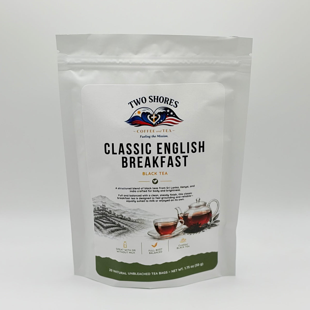 Classic English Breakfast 20 ct. Tea Bags - Two Shores