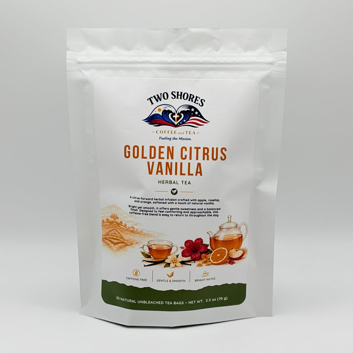 Golden Citrus Vanilla 20 ct. Tea Bags - Two Shores