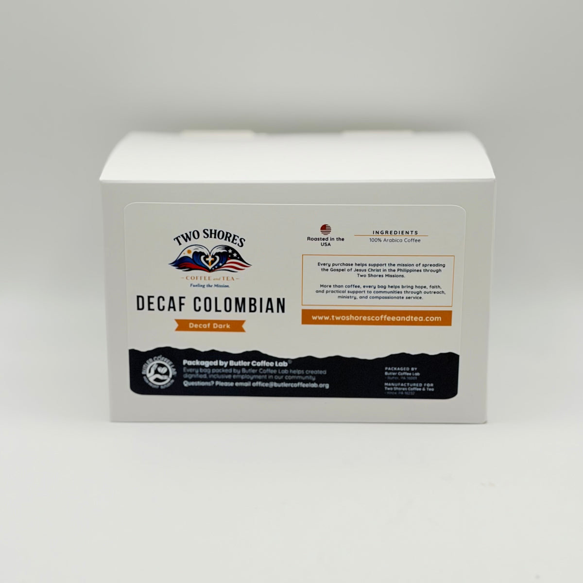 Decaf Colombian 12 ct. Pods -Two Shores