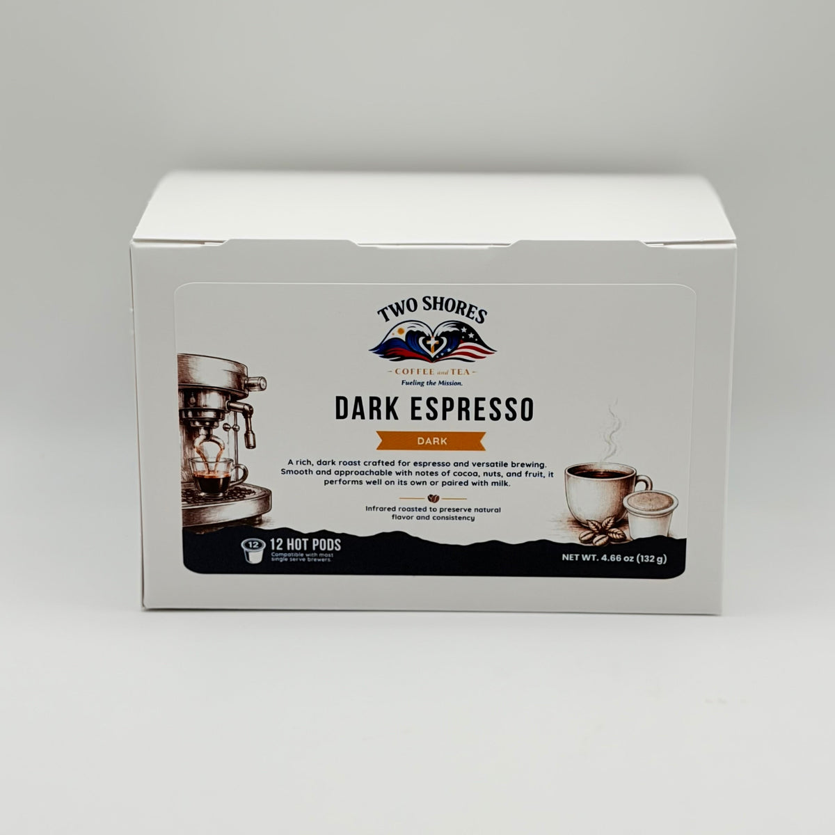 Dark Espresso 12 ct. Pods- Two Shores
